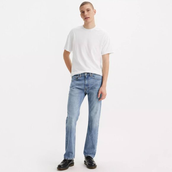 Levi's 505 Men's Jeans Regular Fit 34x30 Blue Medium Wash Stretch Straight Leg - Picture 1 of 13